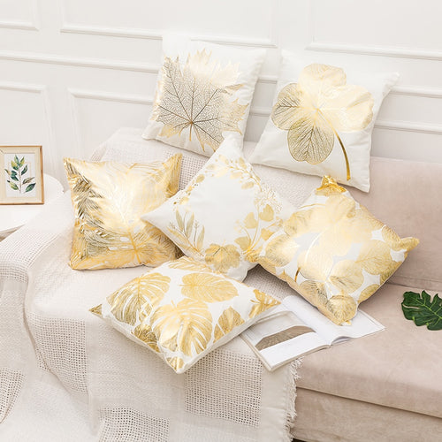Gold Pillow Case Black And White Golden Painted Pillowcase - OZN Shopping