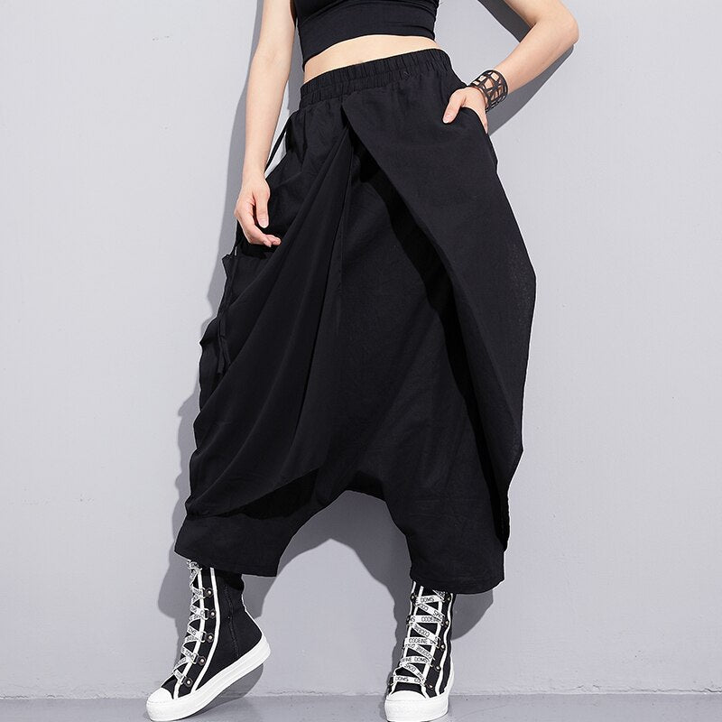 Fashion  Loose Long Cross-pants Women Trousers - OZN Shopping