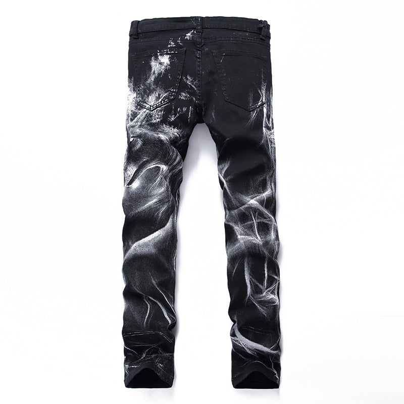 Wolf Printed Jeans Denim Pants - OZN Shopping