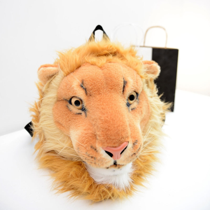 3D Animal Design Backpack Tiger Lion Leopard Panda Fur Bags - OZN Shopping