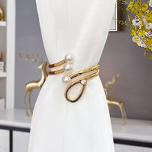 Load image into Gallery viewer, European light luxury curtain strap with metal inlaid diamond buckle
