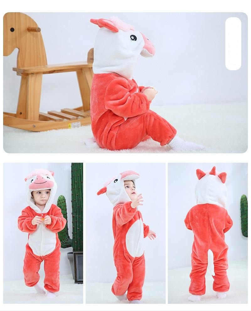 Baby Rompers Winter Lion Costume For Girls Boys Toddler Animal Jumpsuit Infant Clothes Pajamas - OZN Shopping