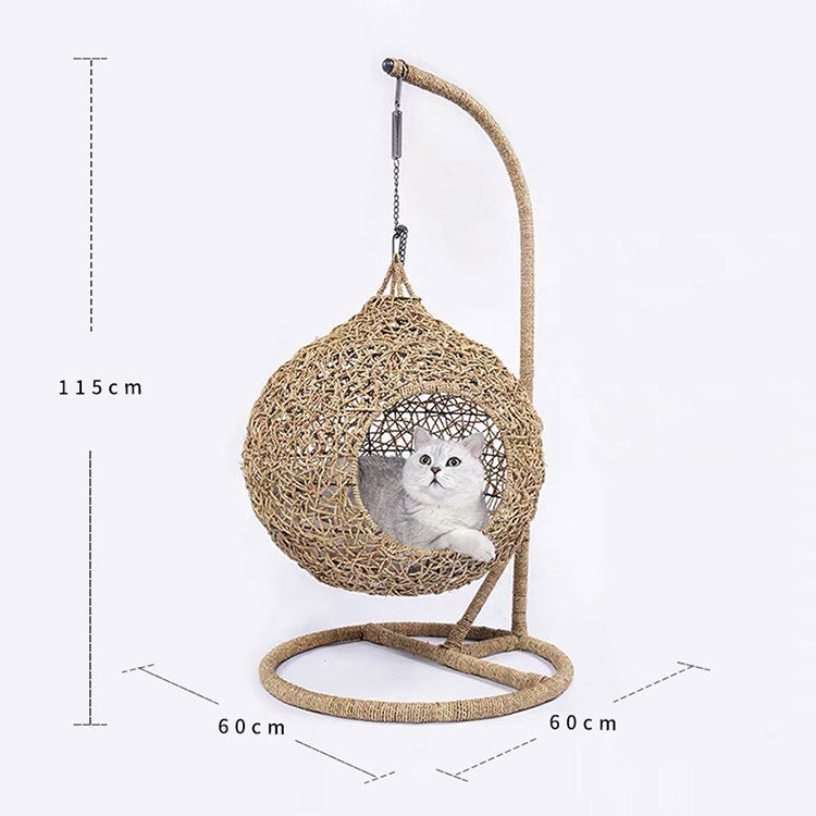 Swinging Hammock Chair Swing Egg /woven Rattan Pet Cat Hanging Bed - OZN Shopping