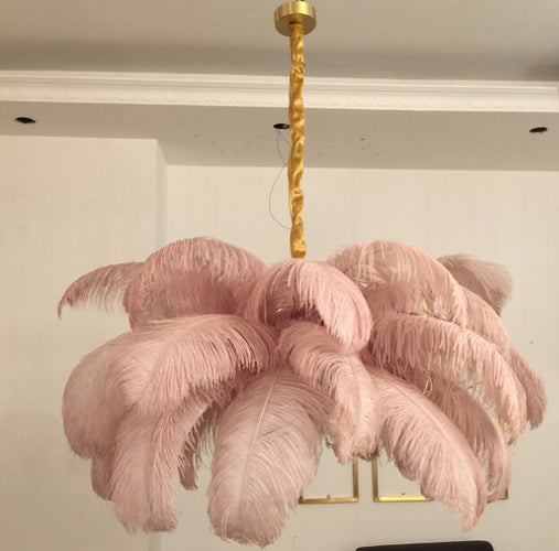 Modern White Chandelier  Art Design White Feather Hanging Light Fixture - OZN Shopping
