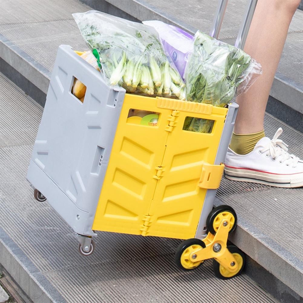 Shopping Trolley Folding Cart Heavy Duty Crate Handcart With 8 Wheels Portable Tools Carrier For Travel Shopping Moving Luggage Home Storage - OZN Shopping