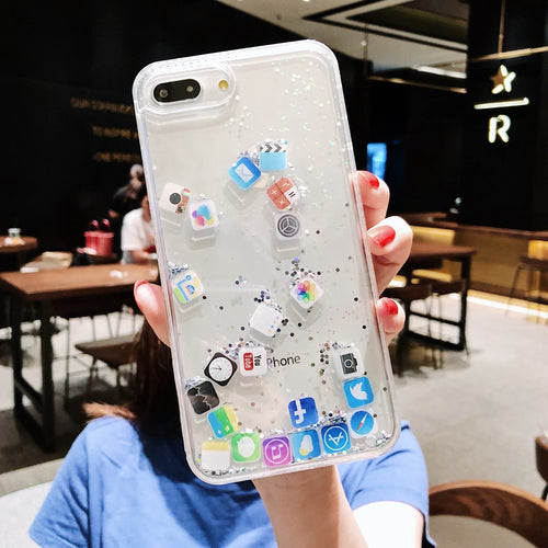 Social App Glitter Phone Case Cover for IPhone