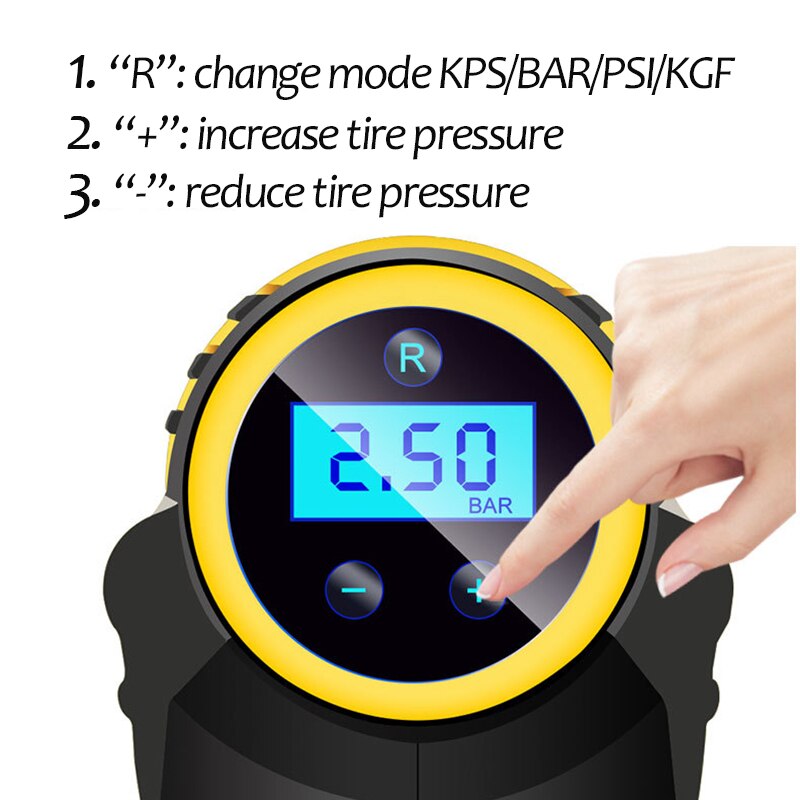 120W Wireless Car Air Compressor  Handheld USB Rechargeable Tire Inflator Digital Inflatable Pump Pressure Gauge Car Accessories - OZN Shopping