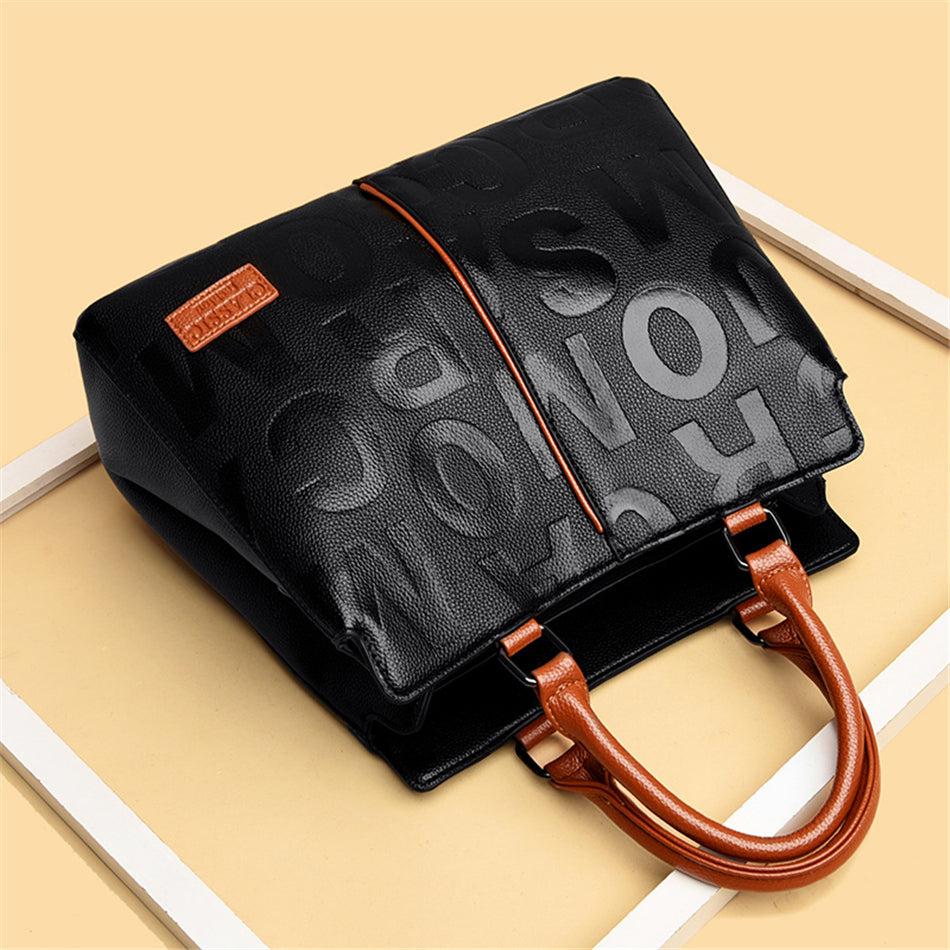 Ladies Quality Leather Letter Shoulder Bags