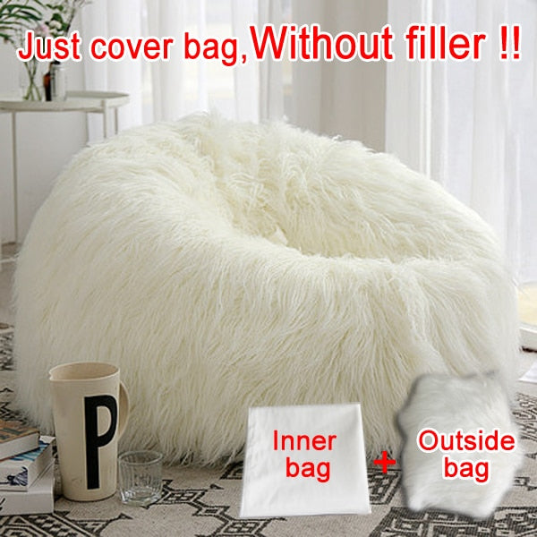 Soft Fluffy Wool Fur Bean Bag Lazy Couch Chair - OZN Shopping