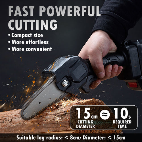 Electric Chainsaw 21V Portable Handheld Cordless Pruning Shears Chainsaw for Woodworking Garden Tools Cutting - OZN Shopping