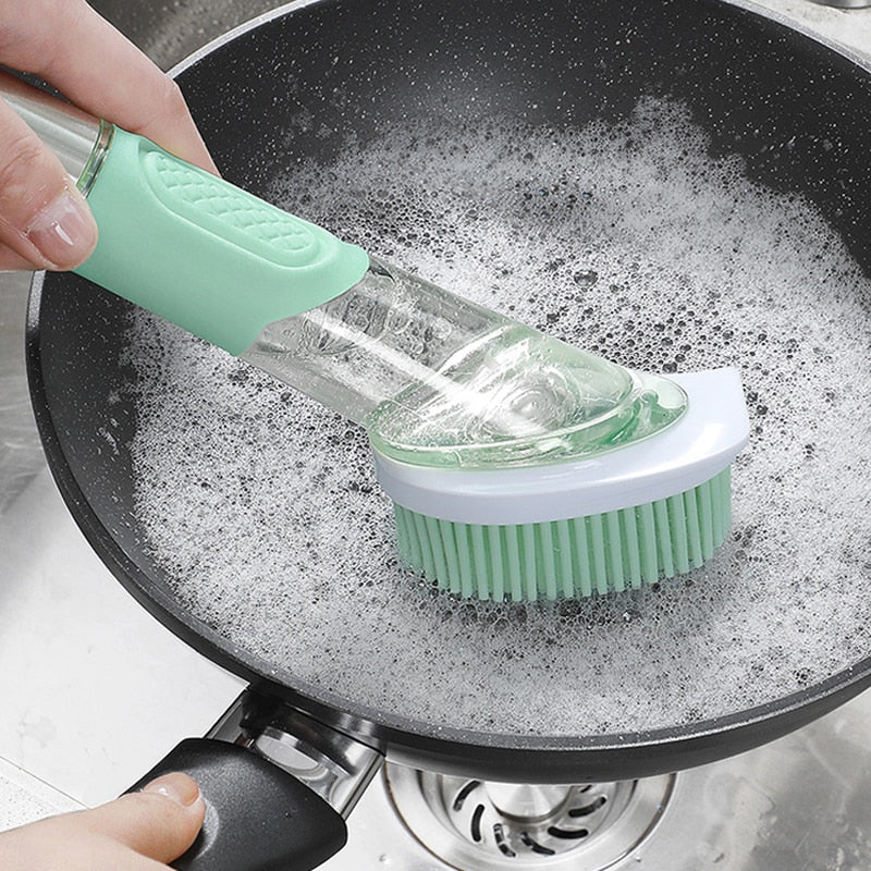 Cleaning Tools Silicone Dish Brush for Kitchen Soap Dispenser Dishwashing Brush - OZN Shopping