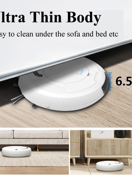 Smart Robot Vacuum Cleaner Multifunctional 3-In-1 Auto Rechargeable Floor Sweeping Robot Dry Wet Vacuum Cleaner Machine