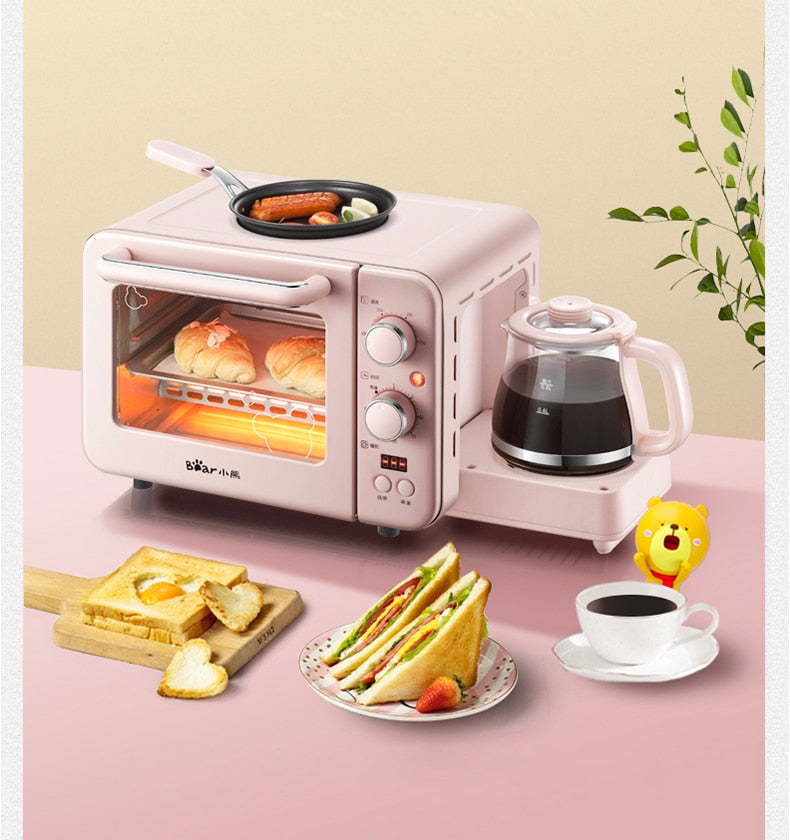 Multifunction Breakfast Machine Mini Household Electric Oven Cake Baking Fry Pan Warm Drinking Pot Toaster - OZN Shopping