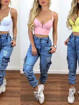 Trendy High Waist Jeans