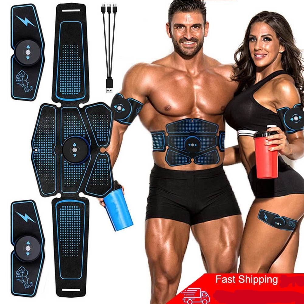 Abdominal Muscle Stimulator Trainer EMS Abs Fitness Equipment Training Gear Muscles Electrostimulator Toner Exercise At Home Gym - OZN Shopping