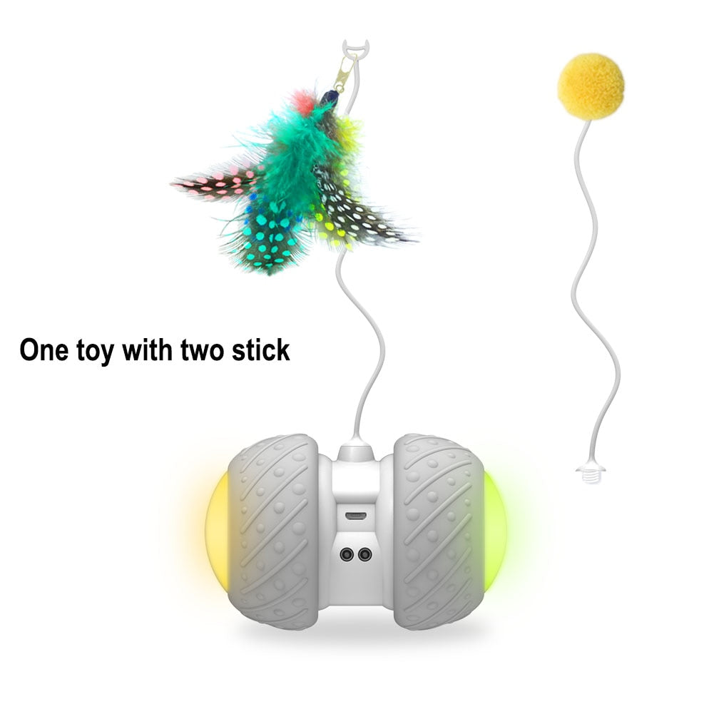 Smart Interactive Cat Toy Rotating Mode Toy Cats Funny Pet Game Electronic Cat Toy LED Light Feather Toys Kitty Balls - OZN Shopping