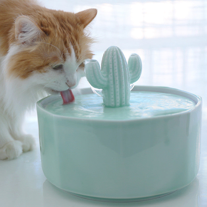 Cactus Shape Cats Water Fountain for Pets