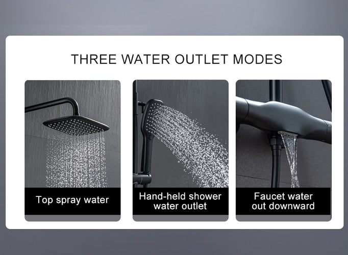 Shower Faucets Sets Water Bathroom Mixer Waterfall Faucet Rainfall Shower Systems Thermostat Tap EL9403 - OZN Shopping