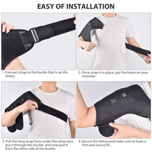 Electric Heat Therapy Adjustable Shoulder Brace Back Support Belt for Dislocated Shoulder Rehabilitation Injury Pain Wrap - OZN Shopping