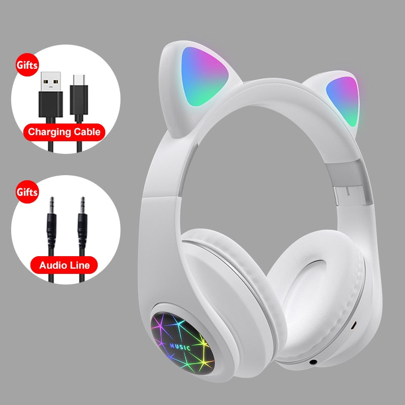 Cute Cat Earphones Bluetooth Wireless Headphones - OZN Shopping