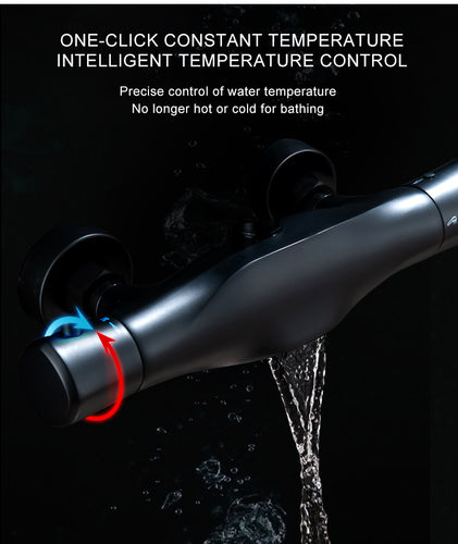 Shower Faucets Sets Water Bathroom Mixer Waterfall Faucet Rainfall Shower Systems Thermostat Tap EL9403 - OZN Shopping