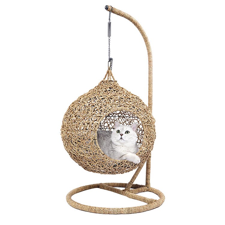Swinging Hammock Chair Swing Egg /woven Rattan Pet Cat Hanging Bed - OZN Shopping