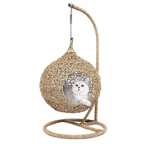Swinging Hammock Chair Swing Egg /woven Rattan Pet Cat Hanging Bed - OZN Shopping