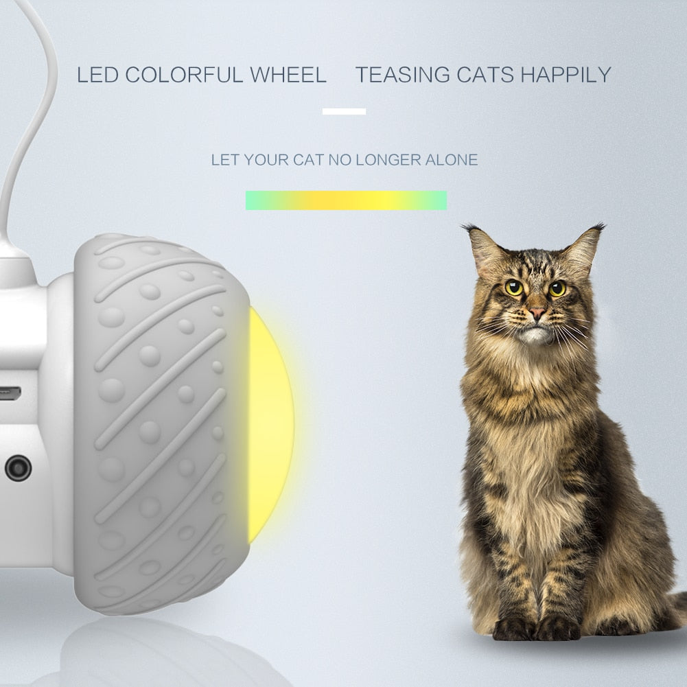 Smart Interactive Cat Toy Rotating Mode Toy Cats Funny Pet Game Electronic Cat Toy LED Light Feather Toys Kitty Balls - OZN Shopping