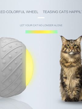 Smart Interactive Cat Toy Rotating Mode Toy Cats Funny Pet Game Electronic Cat Toy LED Light Feather Toys Kitty Balls