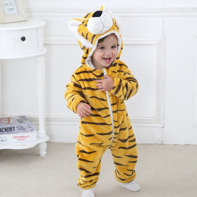 Baby Rompers Winter Lion Costume For Girls Boys Toddler Animal Jumpsuit Infant Clothes Pajamas - OZN Shopping