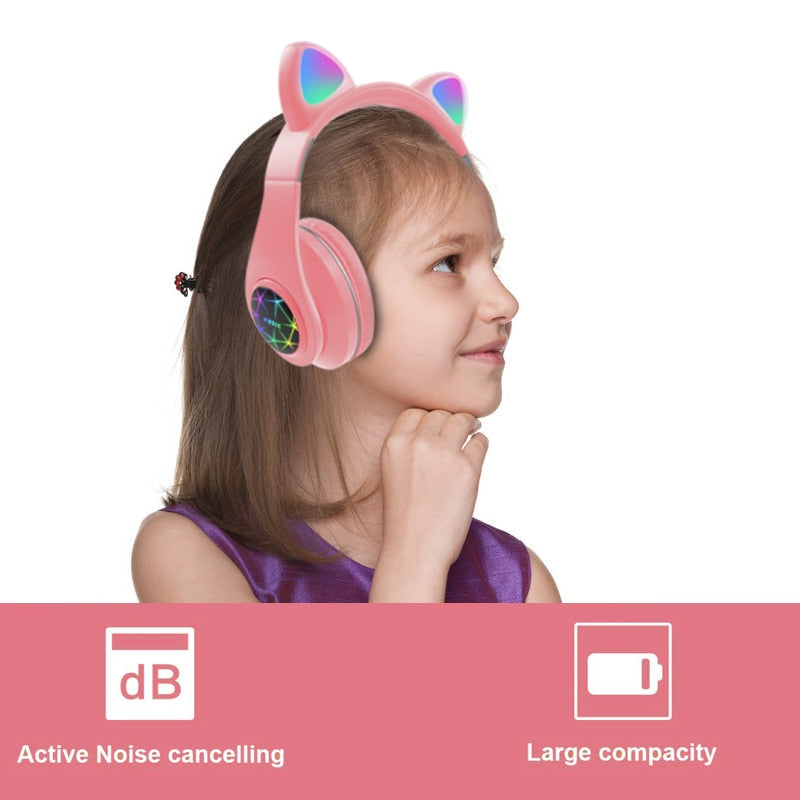 Cute Cat Earphones Bluetooth Wireless Headphones - OZN Shopping