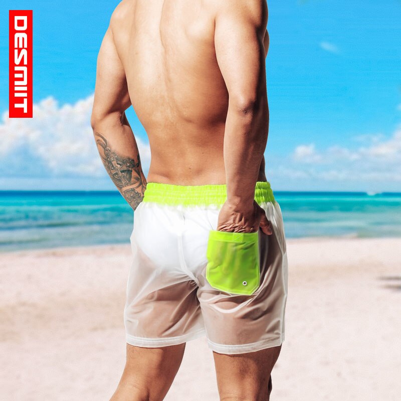 Men Transparent Sexy Swimming Shorts  -  Quick Dry Beach Shorts - OZN Shopping