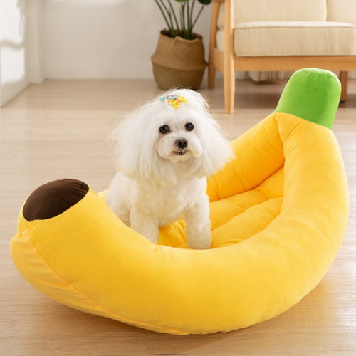 Banana Shape Pet Dog Cat Bed House Plush Soft Cushion Warm Durable Portable Pet Basket Kennel Cats Accessories - OZN Shopping
