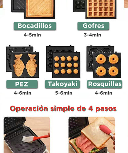 Sandwich Maker - Waffle Donut Cookies & Pancake Cooker & Toaster