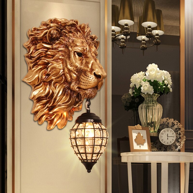 Luxury Lion Animal Shade Wall Lamp Nordic Home Decor - OZN Shopping