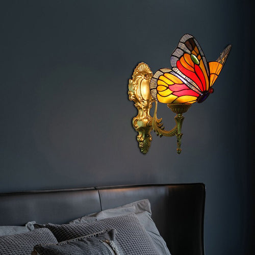 Modern Glass Lampshade Batterfly Pyramid Art Wall Lamp - OZN Shopping