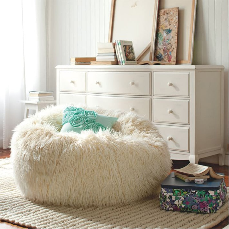 Soft Fluffy Wool Fur Bean Bag Lazy Couch Chair - OZN Shopping