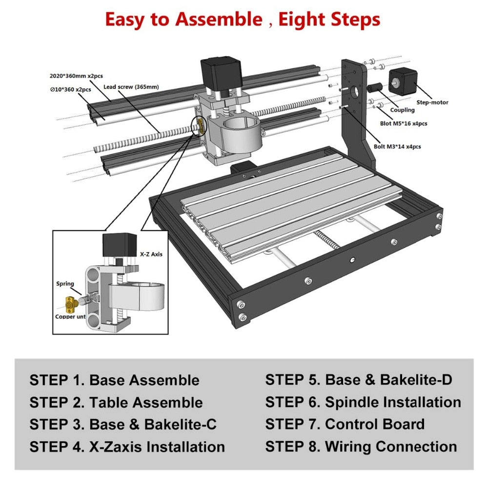 3D Printer CNC 3018 Pro Max Laser Engraver GRBL DIY 3Axis PBC Milling Laser Engraving Machine Wood Router Upgraded 3018 Pro - OZN Shopping