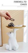 Load image into Gallery viewer, Cute Bear Tray Holder Statue Home Decoration
