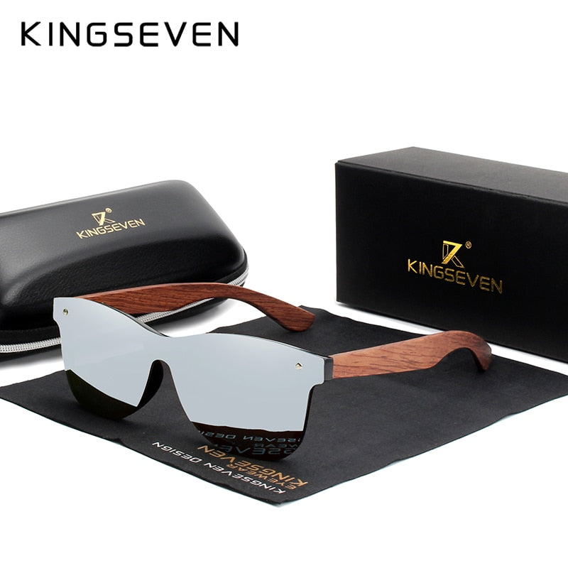 KINGSEVEN Natural Wooden Sunglasses Men Polarized Fashion Sun Glasses Original Wood Oculos de sol masculino - OZN Shopping