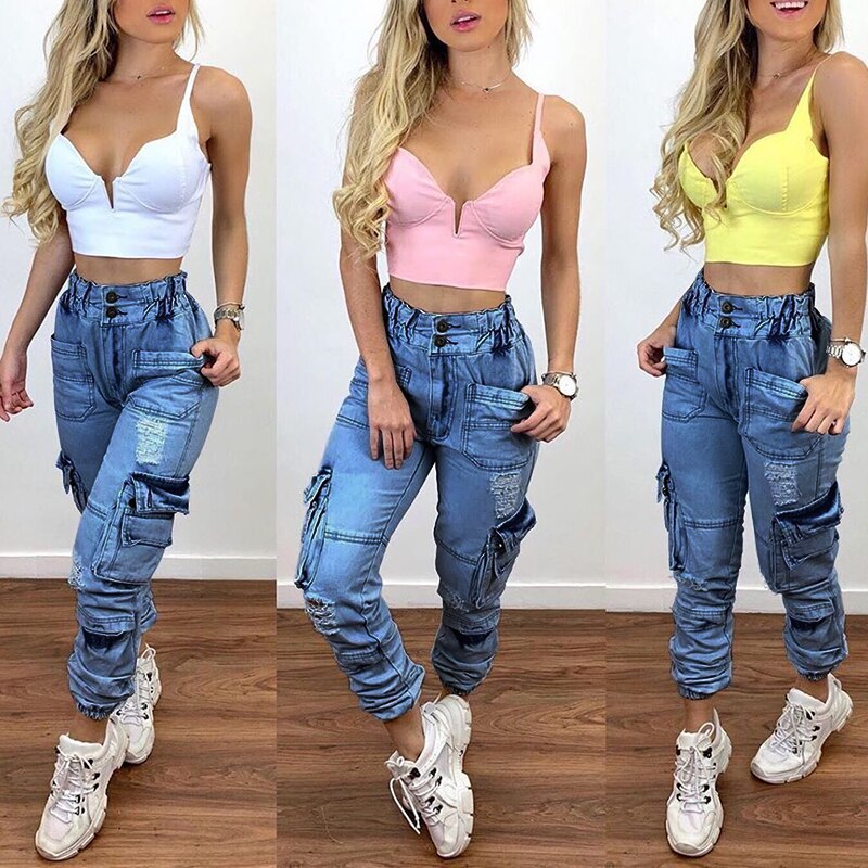 Trendy High Waist Jeans - OZN Shopping