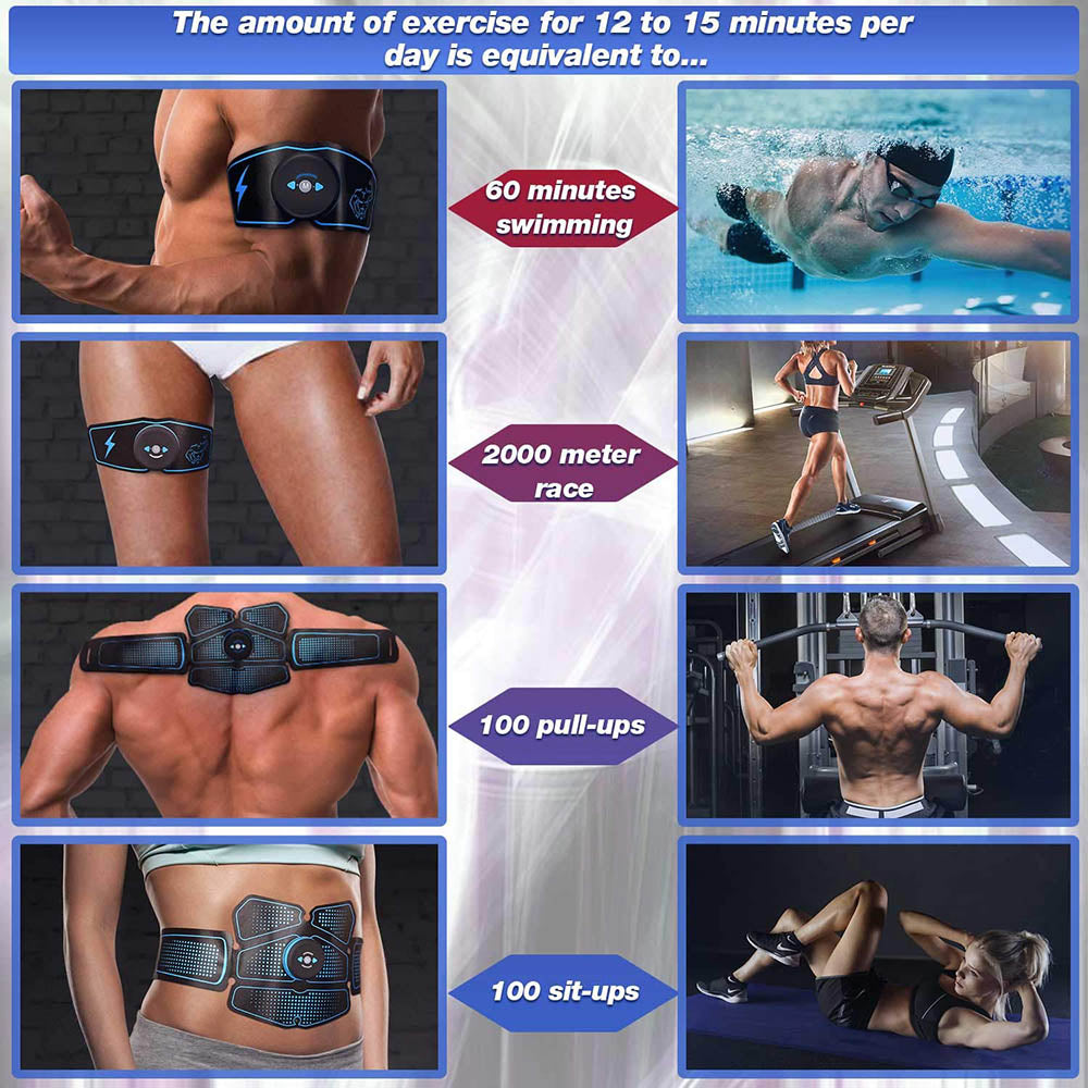 Abdominal Muscle Stimulator Trainer EMS Abs Fitness Equipment Training Gear Muscles Electrostimulator Toner Exercise At Home Gym - OZN Shopping