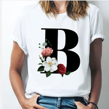 Load image into Gallery viewer, Vogue  T-shirt  A To Z Alphabet Flower Shirt - OZN Shopping
