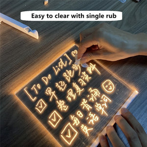 Glass Note Pad -  Note Board Creative Led Night Light Lamp - OZN Shopping