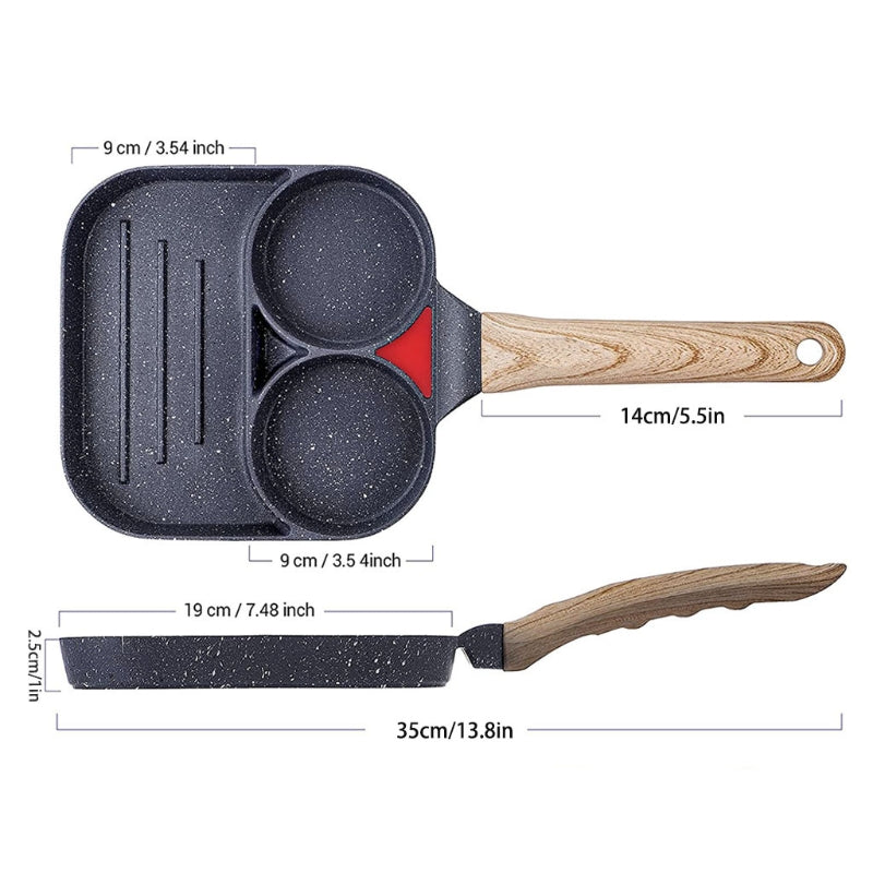 Non-stick Multi-section Frying Pans All-in-one Breakfast Pan Frying Pans and Griddle Pan for Home Kitchens - OZN Shopping