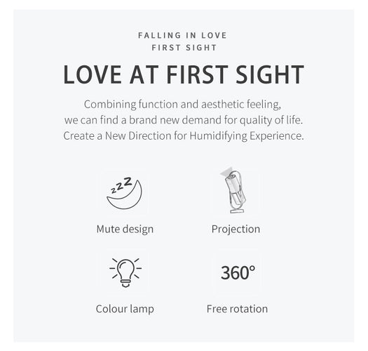 Mini Portable Wireless Usb Charging Humidifier Mute Projection Lamp 360 Rotating Aromatherapy Diffuser For Home Bedroom - OZN Shopping