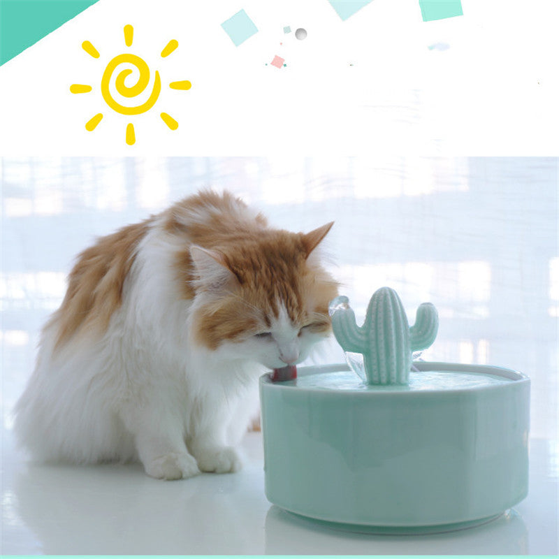 Cactus Shape Cats Water Fountain for Pets