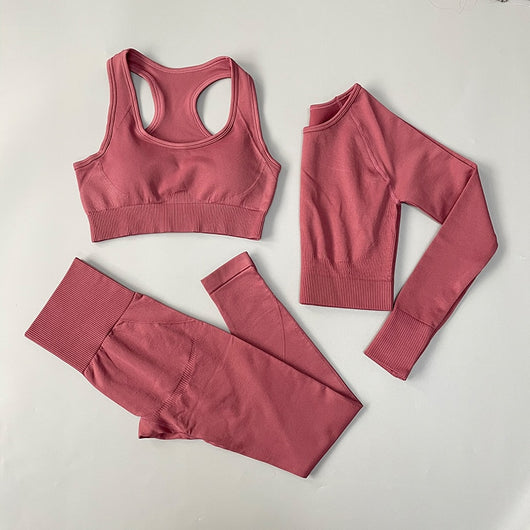 Women Fitness Set Workout Sportswear  Crop Top, Leggings , Sports Suit - OZN Shopping