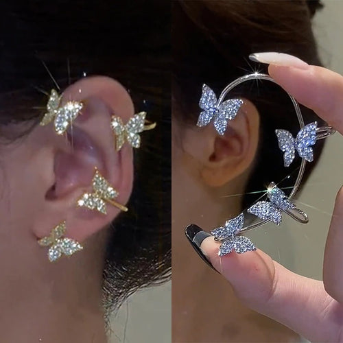 Sparkling Earings Butterfly Clips - OZN Shopping