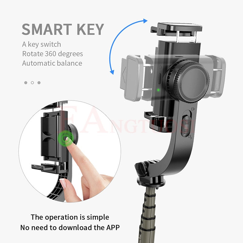 Bluetooth Handheld Gimbal Stabilizer Mobile Phone Selfie Stick Holder Adjustable Selfie Stand - OZN Shopping